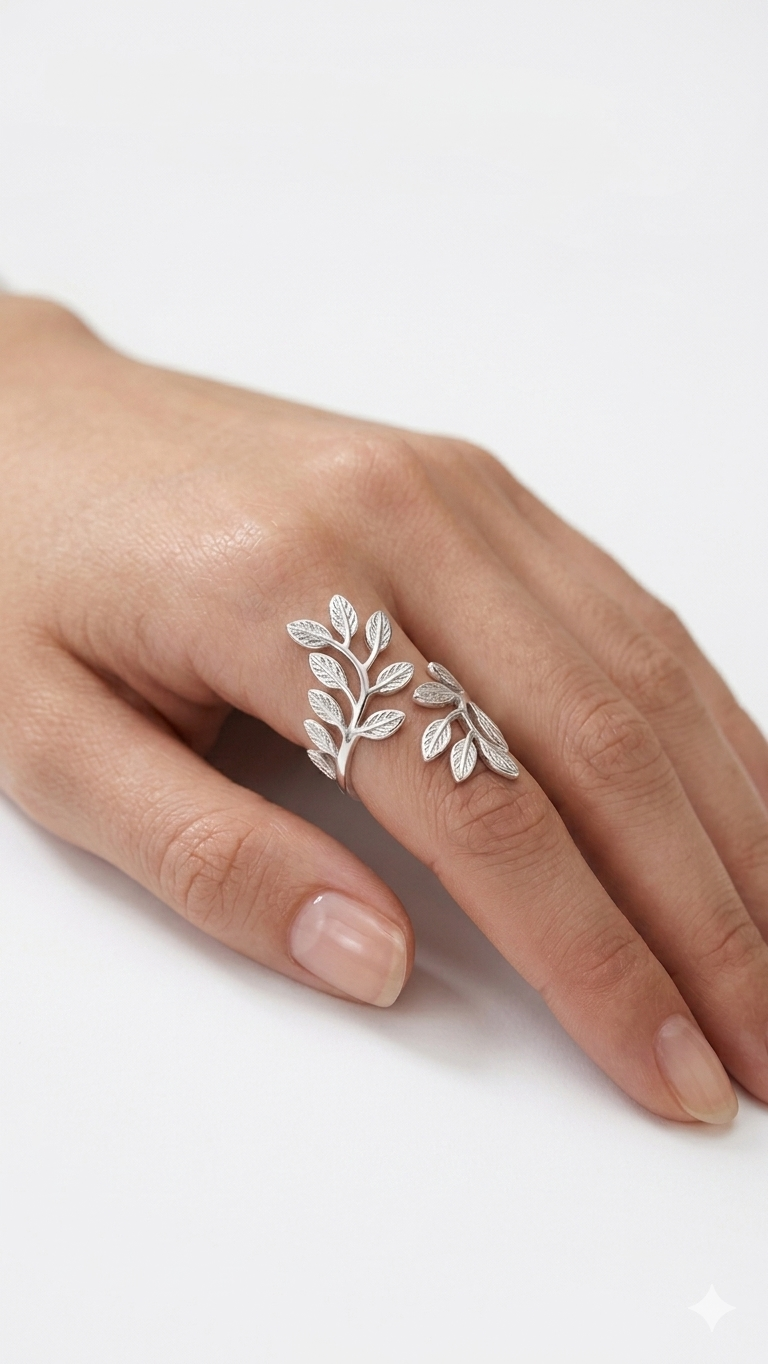 Silver Leaf Ring