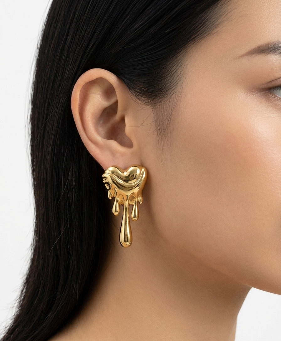 Dripping Heart Earrings