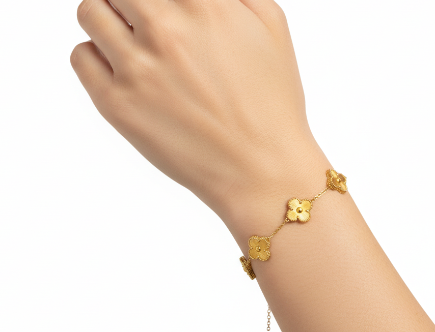 Clover Gold Bracelet (5 charms)