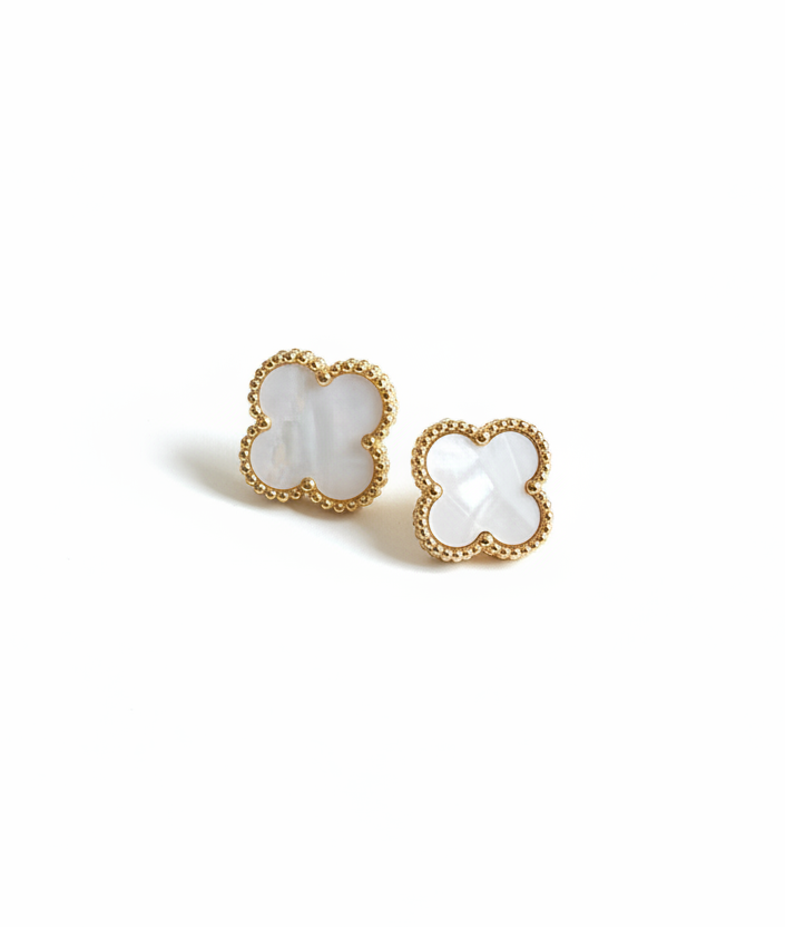 Clover Stud Earrings Gold