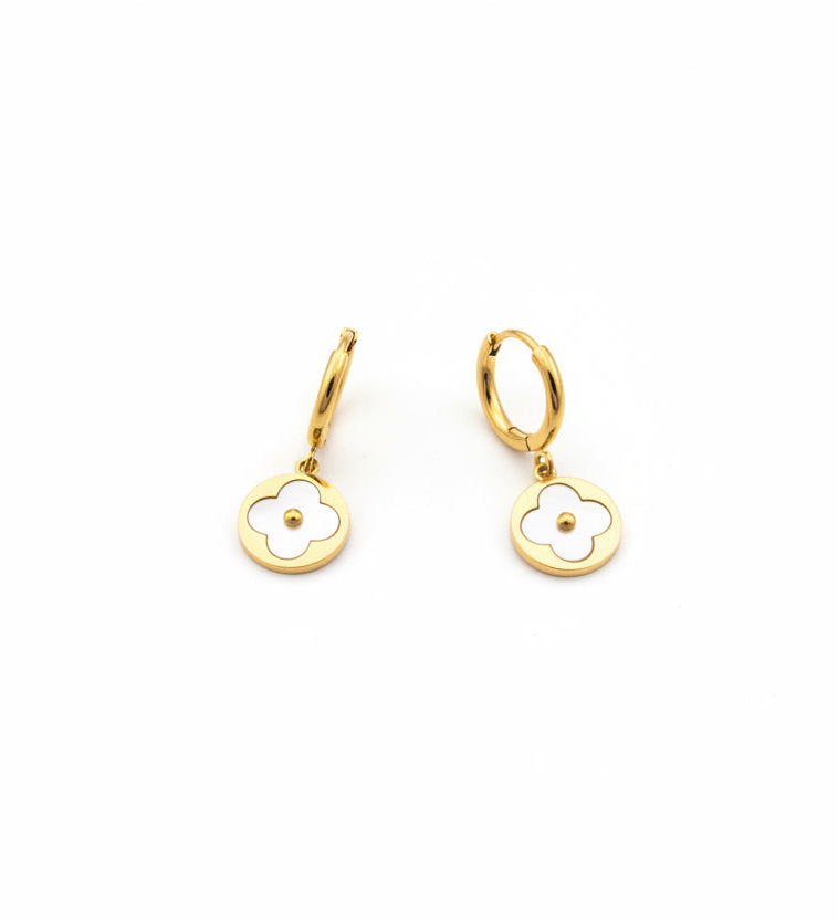 Clover Charm Hoop Earrings