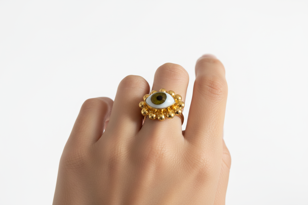 Evil Eye Contour Ring