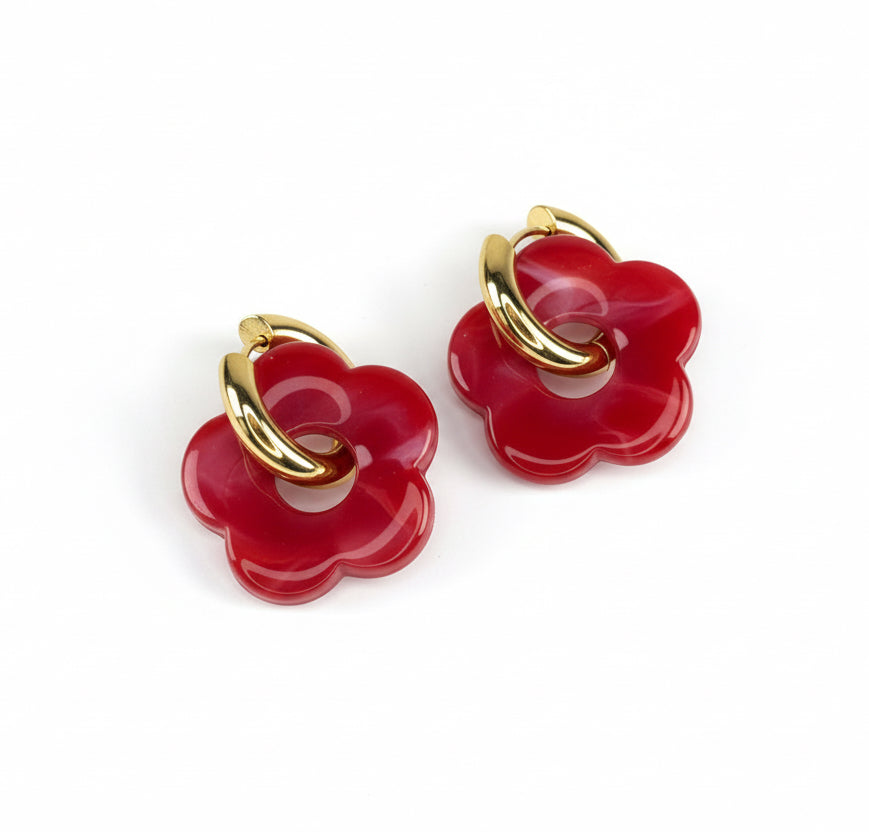 Daisy Gold Hoop Earrings