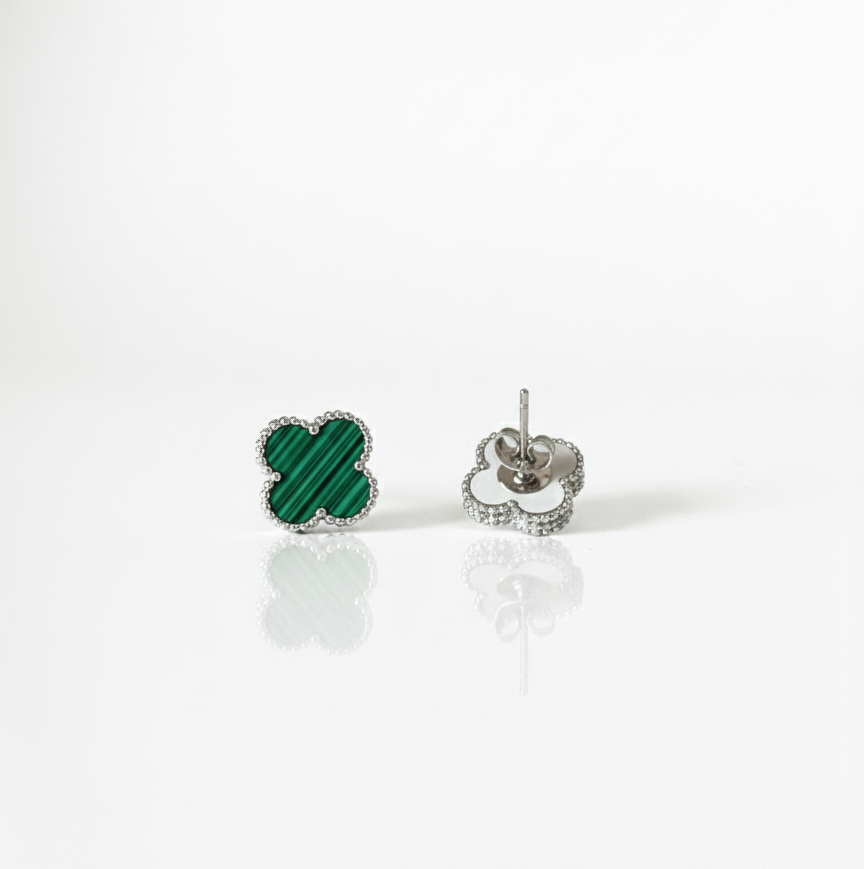 Clover Stud Earrings Silver