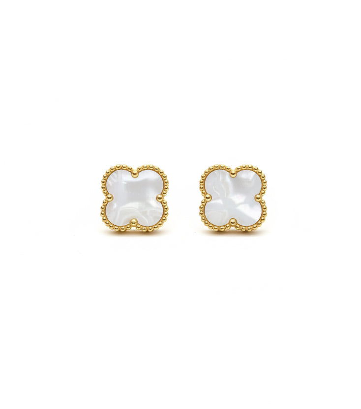 Clover Stud Earrings Gold