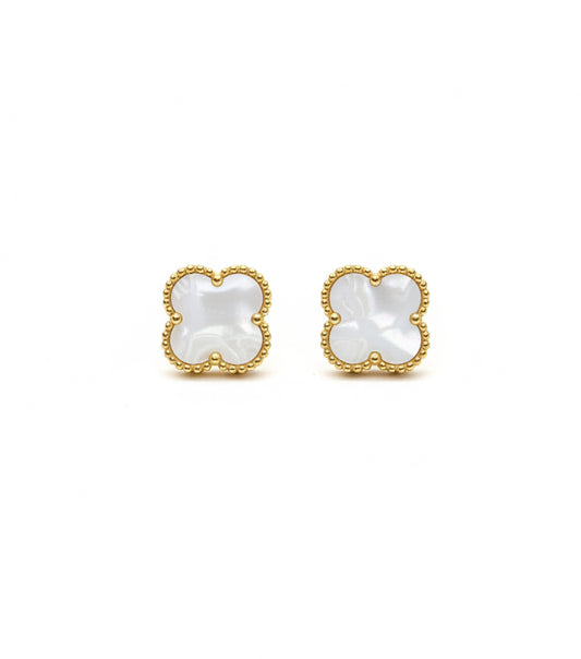 Clover Stud Earrings Gold