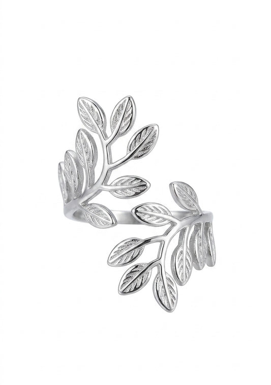 Silver Leaf Ring