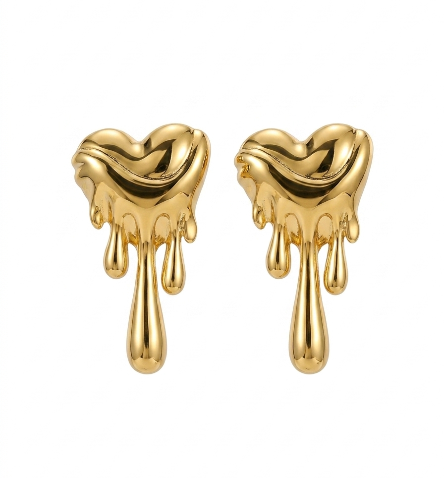 Dripping Heart Earrings