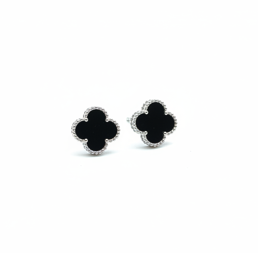 Clover Stud Earrings Silver
