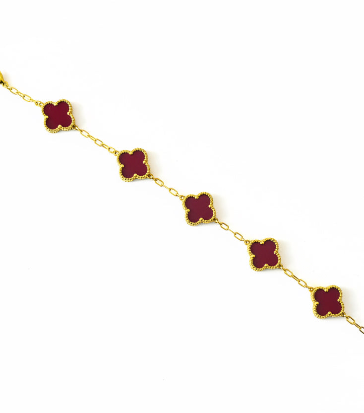 Clover Color with Gold Bracelet (5 Charms)
