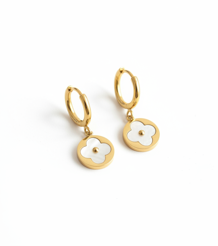 Clover Charm Hoop Earrings