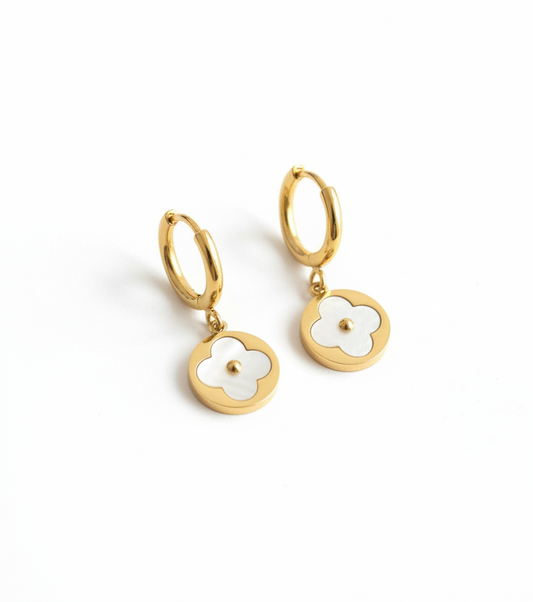 Clover Charm Hoop Earrings