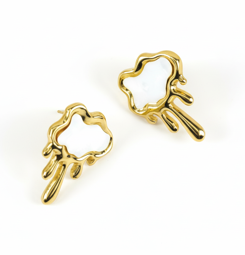 Drippy Cloud Stud Earrings