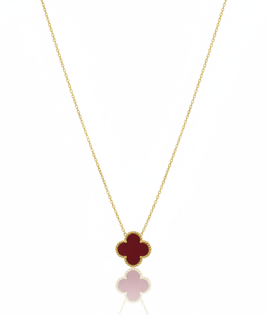 Clover Charm Necklace Gold