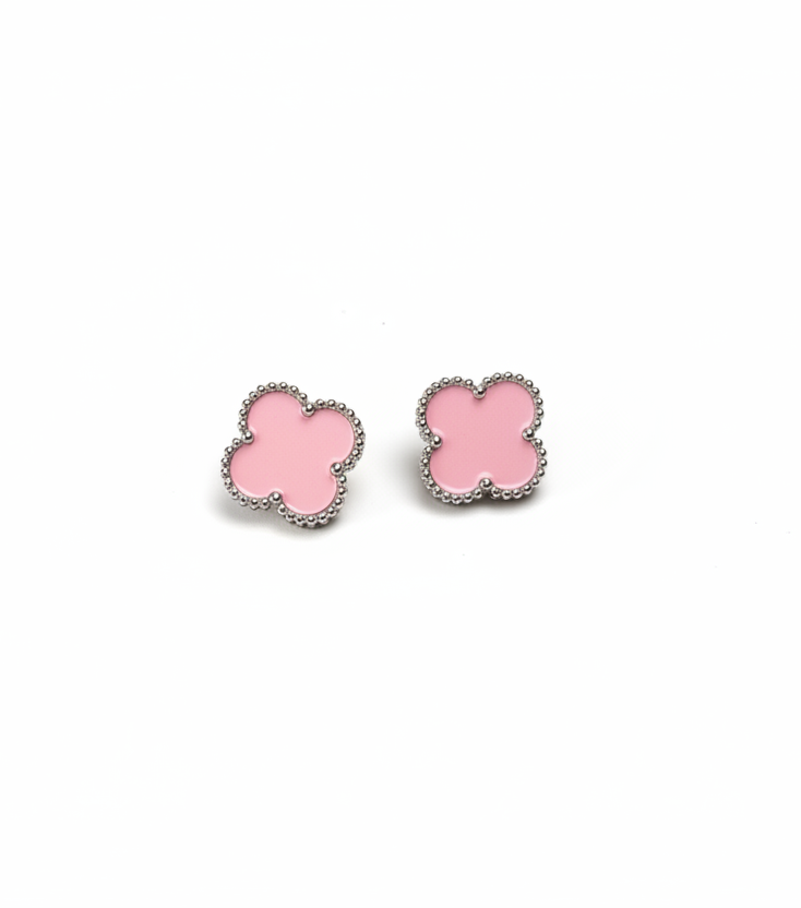 Clover Stud Earrings Silver