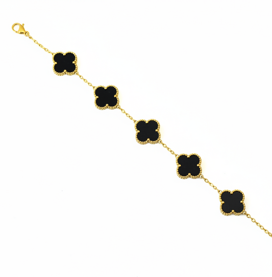 Clover Color with Gold Bracelet (5 Charms)