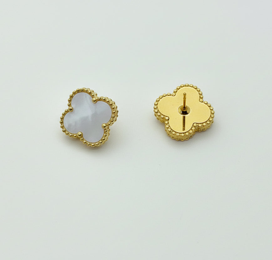 Clover Stud Earrings Gold