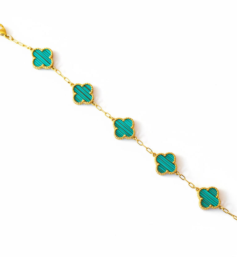 Clover Color with Gold Bracelet (5 Charms)