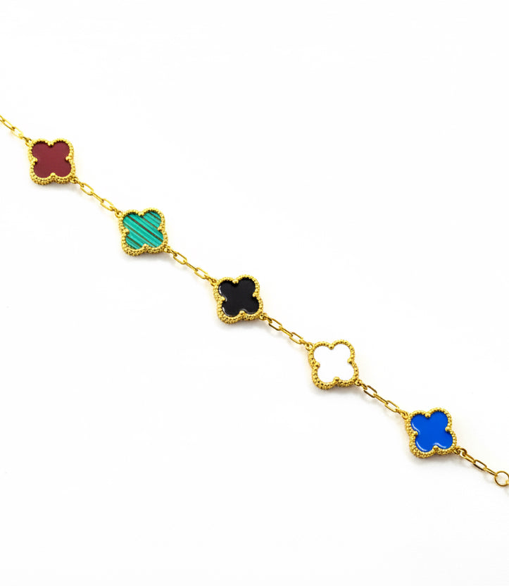 Clover Color with Gold Bracelet (5 Charms)