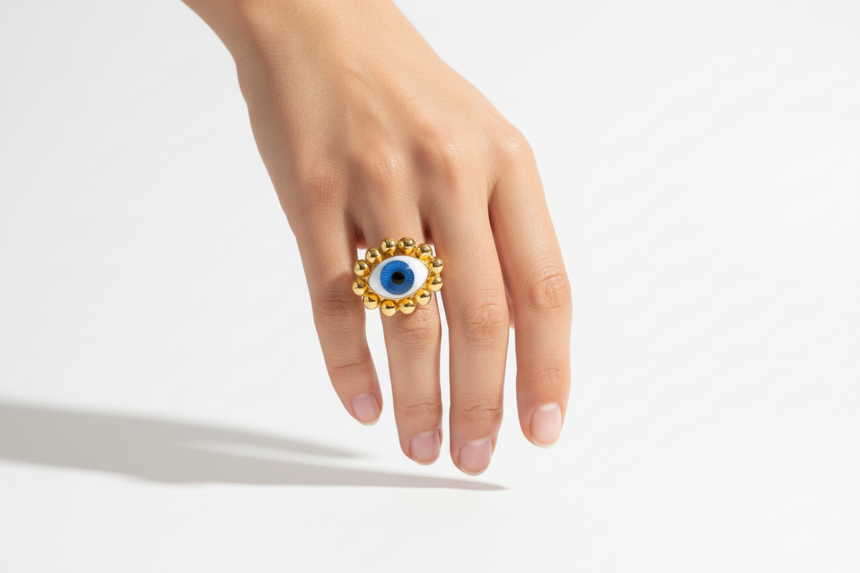 Evil Eye Contour Ring