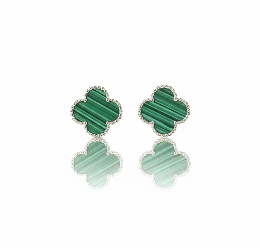 Clover Stud Earrings Silver