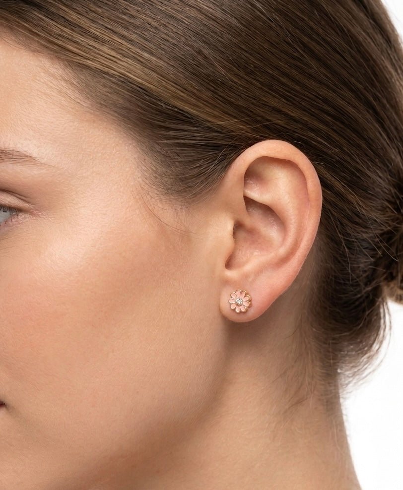 Flower & Bee Stud Earrings