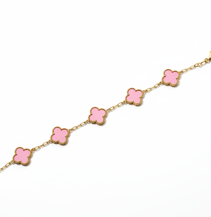Clover Color with Gold Bracelet (5 Charms)
